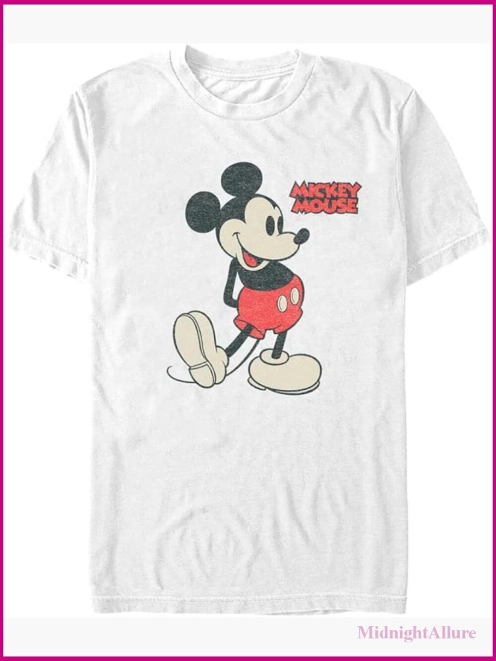 Disney Classic Mickey Pose Short Sleeve Tee Shirt Unisex Adult Cotton